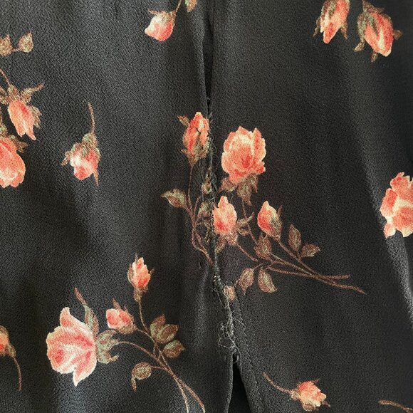 Reformation Fulton Midi Dress Romy Black Pink Floral (sz 4P) - Picture 5 of 11